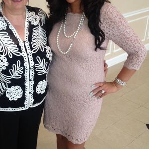 Blush lace cocktail dress